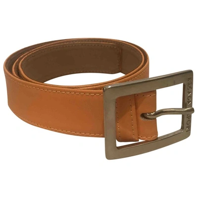 Pre-owned Escada Leather Belt In Orange