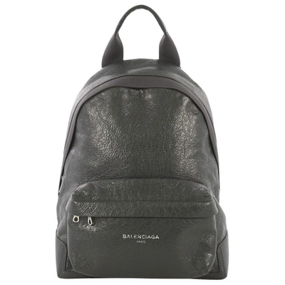 Pre-owned Balenciaga Grey Leather Backpack