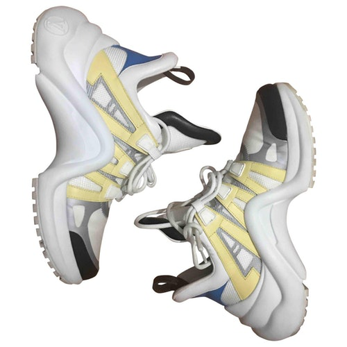 Pre-Owned Louis Vuitton Archlight White Cloth Trainers | ModeSens