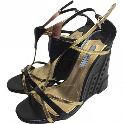 Pre-owned Prada Patent Leather Sandals In Multi