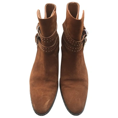 Pre-owned The Kooples Fw18 Buckled Boots In Camel