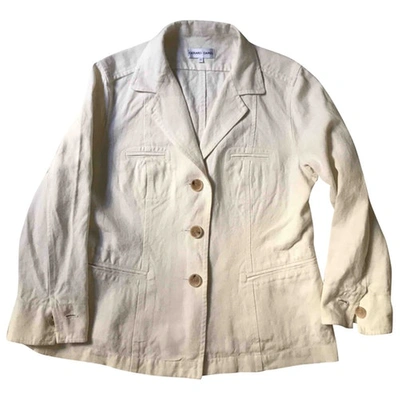 Pre-owned Gerard Darel Linen Short Waistcoat In White
