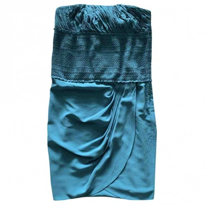 Pre-owned Catherine Malandrino Silk Dress In Turquoise