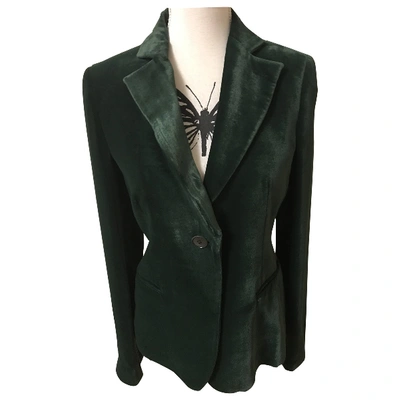 Pre-owned Emporio Armani Velvet Blazer In Green