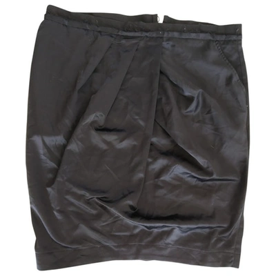 Pre-owned Patrizia Pepe Silk Mid-length Skirt In Black