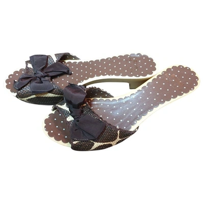 Pre-owned Moschino Cheap And Chic Cloth Sandals In Brown
