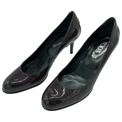 Pre-owned Tod's Patent Leather Heels In Purple