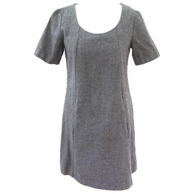 Pre-owned Theory Wool Mini Dress In Grey