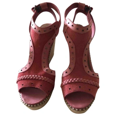 Pre-owned Tommy Hilfiger Sandals In Burgundy