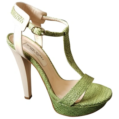 Pre-owned Gianni Marra Leather Sandal In Green