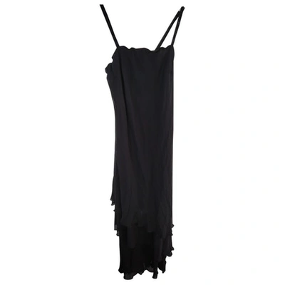 Pre-owned Krizia Silk Maxi Dress In Black