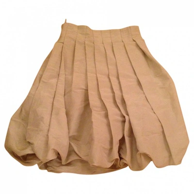 Pre-owned Bottega Veneta Grey Silk Skirt