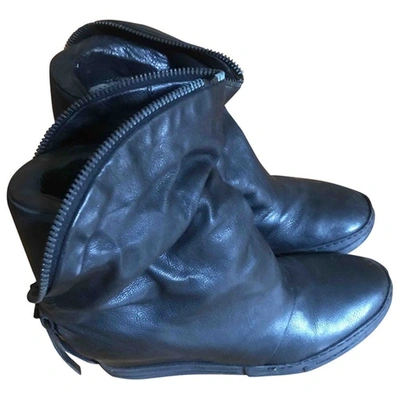Pre-owned As98 Black Leather Ankle Boots