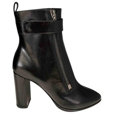 Pre-owned Saint Laurent Lou Black Leather Ankle Boots