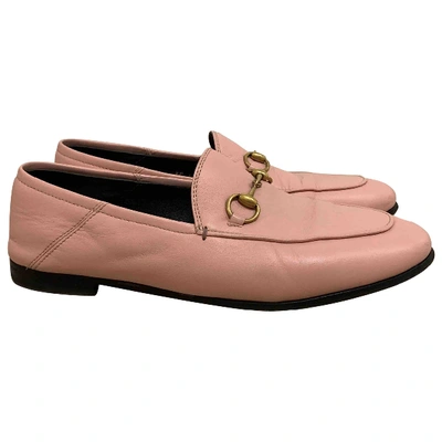 Pre-owned Gucci Pink Leather Flats