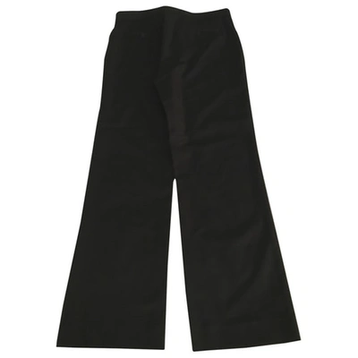 Pre-owned Dkny Straight Pants In Black