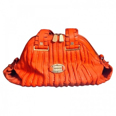 Pre-owned Versace Orange Leather Handbag