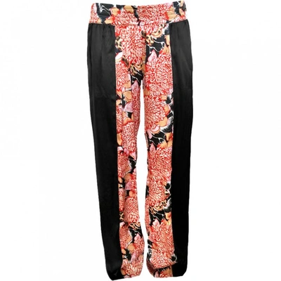 Pre-owned Just Cavalli Silk Large Pants In Multicolour