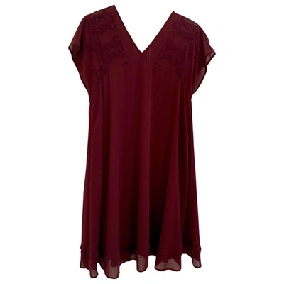 Pre-owned Comptoir Des Cotonniers Mid-length Dress In Burgundy