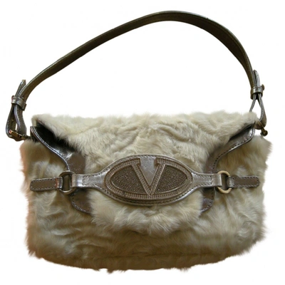 Pre-owned Valentino Garavani Beige Mongolian Lamb Clutch Bag