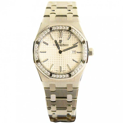 Pre-owned Audemars Piguet Royal Oak Lady White Steel Watch