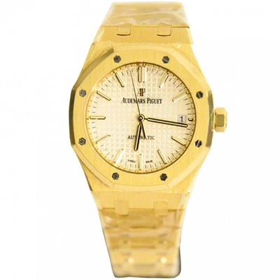Pre-owned Audemars Piguet Royal Oak Lady White Yellow Gold Watch