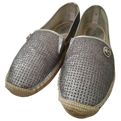 Pre-owned Michael Kors Glitter Espadrilles In Silver