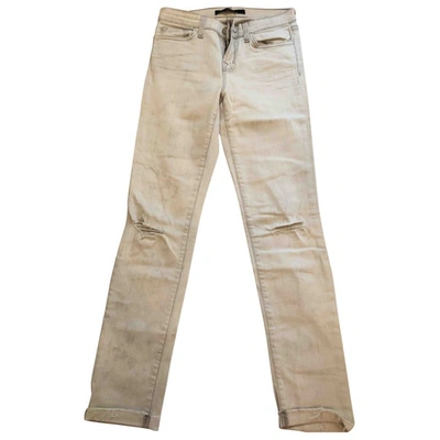 Pre-owned J Brand Straight Jeans In Beige