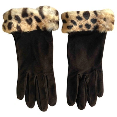 Pre-owned Philosophy Di Alberta Ferretti Leather Gloves In Brown