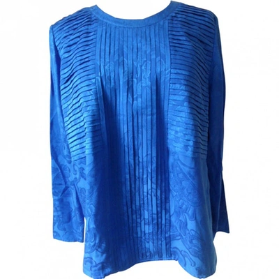 Pre-owned Valentino Blue Silk Top