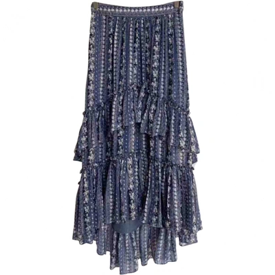 Pre-owned Ulla Johnson Blue Silk Skirt