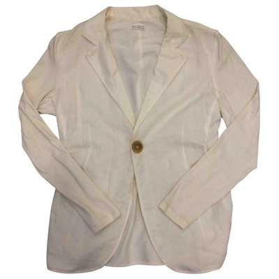 Pre-owned Brunello Cucinelli White Cotton Jacket