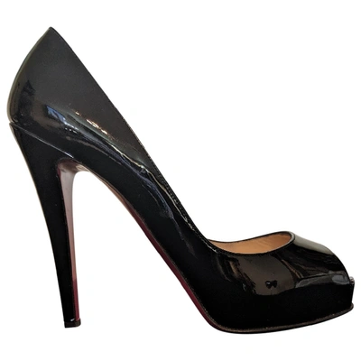 Pre-owned Christian Louboutin Very Privé Patent Leather Heels In Black