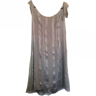 Pre-owned Bruuns Bazaar Silk Mini Dress In Grey