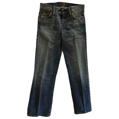 Pre-owned 7 For All Mankind Short Jeans In Blue