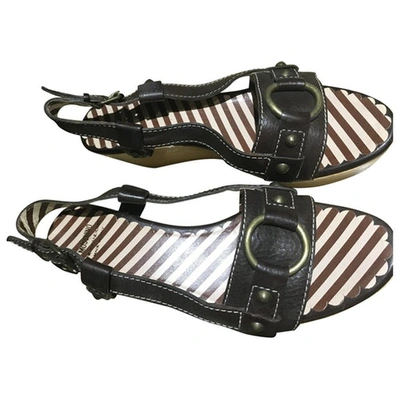 Pre-owned Moschino Cheap And Chic Leather Sandals In Brown