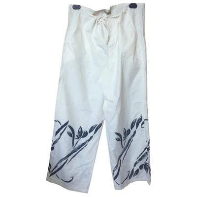 Pre-owned Emporio Armani Large Pants In White