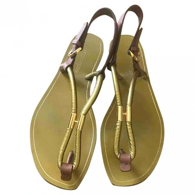 Pre-owned Sergio Rossi Leather Sandal In Green