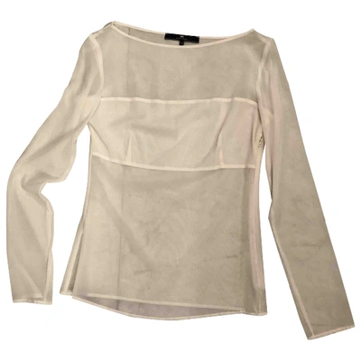 Pre-owned Elisabetta Franchi Silk Blouse In White