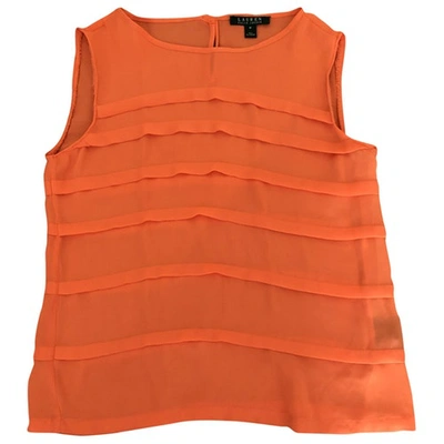 Pre-owned Lauren Ralph Lauren Orange Polyester Top