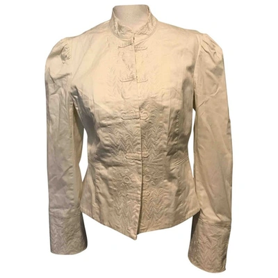 Pre-owned Bcbg Max Azria White Cotton Jacket