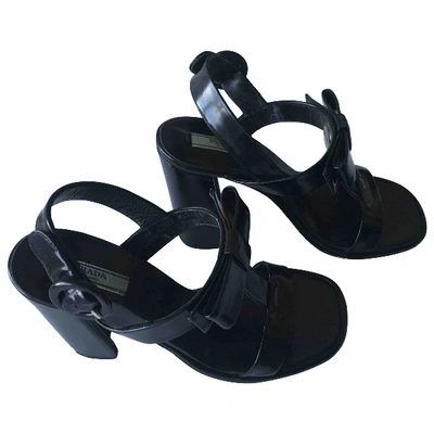 Pre-owned Prada Leather Sandals In Black