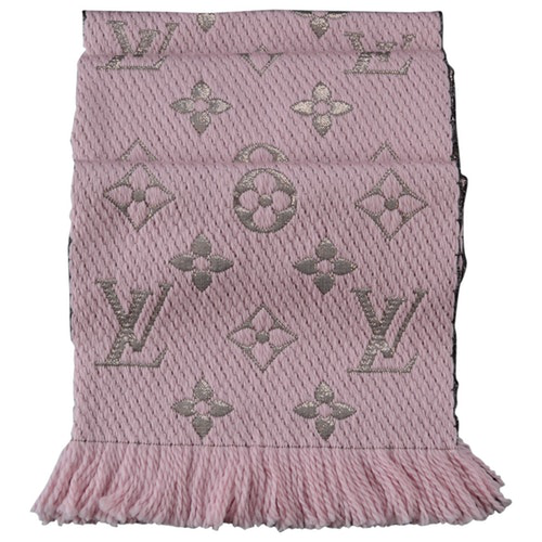 Pre-Owned Louis Vuitton Logomania Pink Wool Scarf | ModeSens
