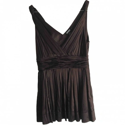 Pre-owned Dkny Silk Camisole In Brown