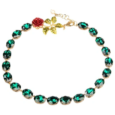 Pre-owned Dolce & Gabbana Green Crystal Necklace