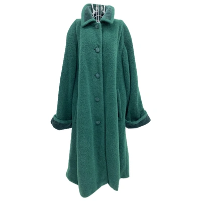 Pre-owned Valentino Wool Trench Coat In Green