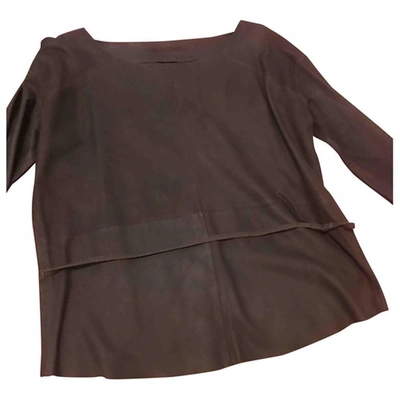 Pre-owned Humanoid Leather Top In Brown