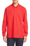 BURBERRY EDDIE TB MONOGRAM LONG SLEEVE PIQUE POLO,8019772