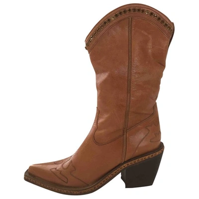 Pre-owned Pinko Camel Leather Boots