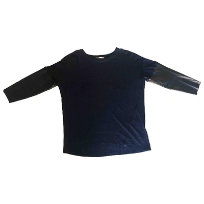 Pre-owned Sandro Linen Jumper In Navy